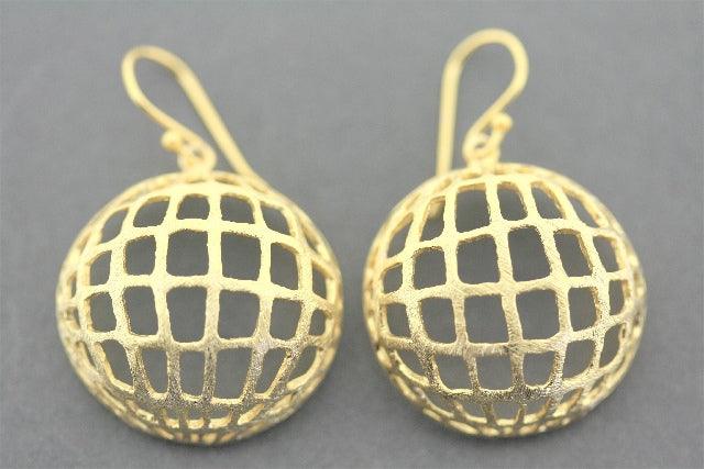 22K Gold Over Silver Globe Drop Earrings for Women - Elegant Dangle Earrings for Party, Wedding & Everyday Wear