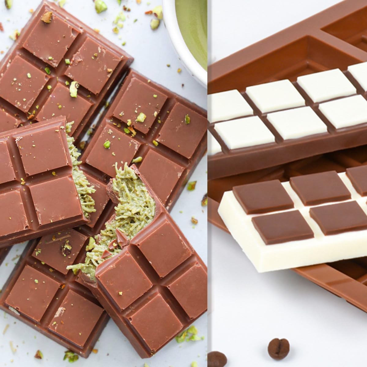 Premium Silicone Chocolate Bar Molds - 5 & 10 Cavity Deep Snap Molds for Homemade Chocolate Bars, Candy Making, Wax Melts & DIY Treats - Perfect for Valentine's Gifts, Party Favors & Baking Supplies