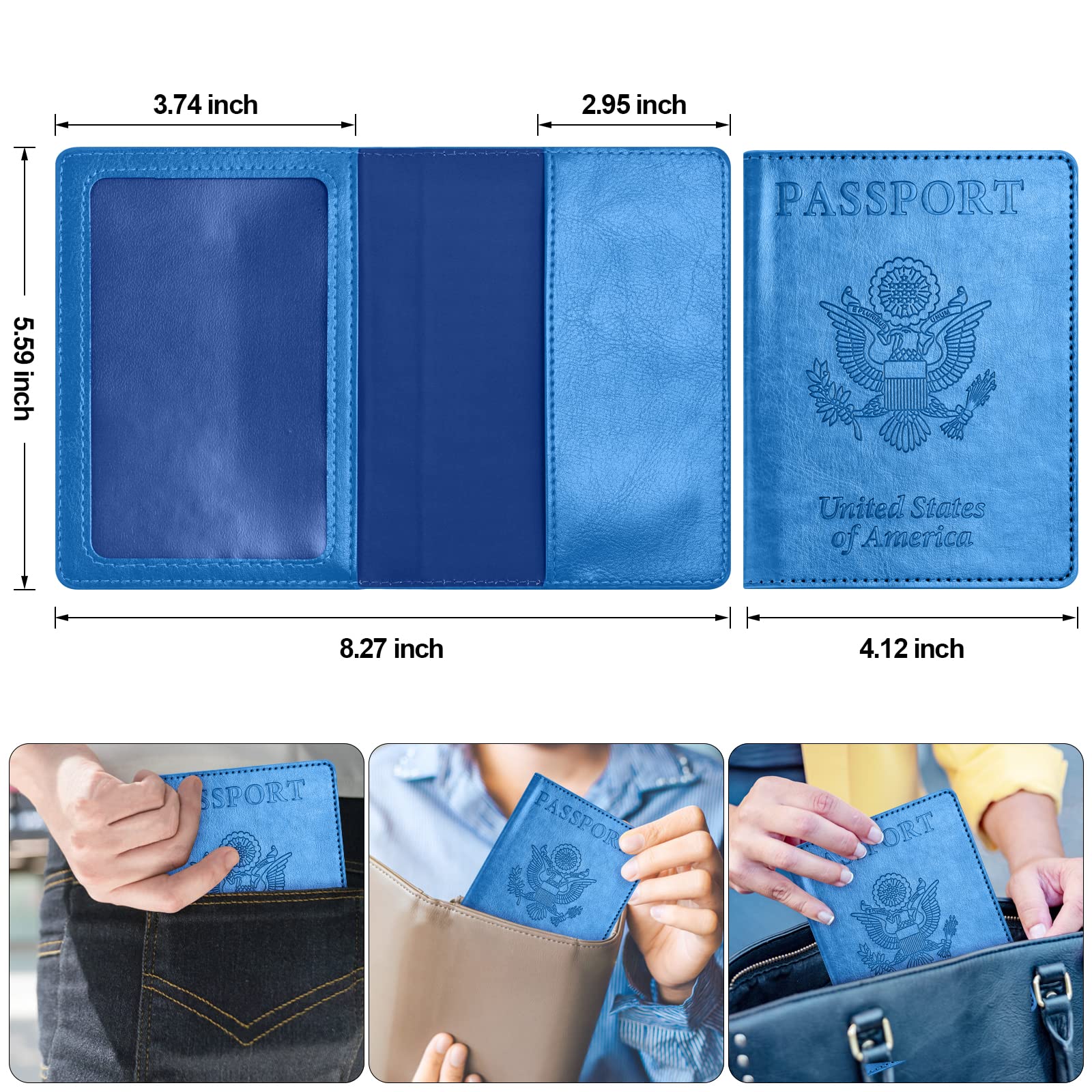 Eoehro 2-Pack RFID Blocking Passport Holder Wallet - Waterproof Travel Document Organizer for Women & Men | Perfect for International Flights, Vacations & Business Trips
