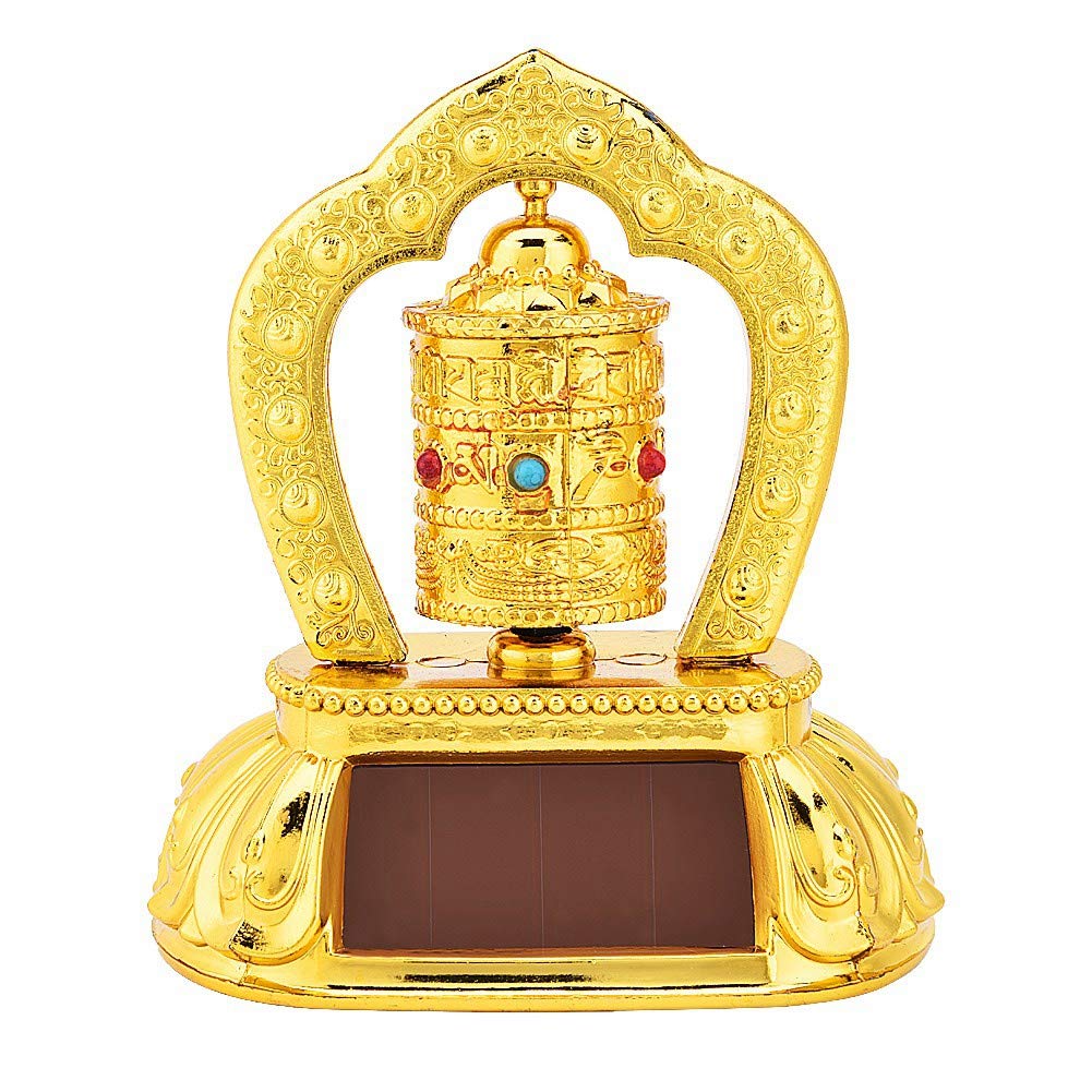 Solar Powered Tibetan Prayer Wheel - Handcrafted Buddhist Prayer Wheel for Home Decor, Meditation & Spiritual Peace - Perfect for Altars, Yoga Studios & Gift Giving
