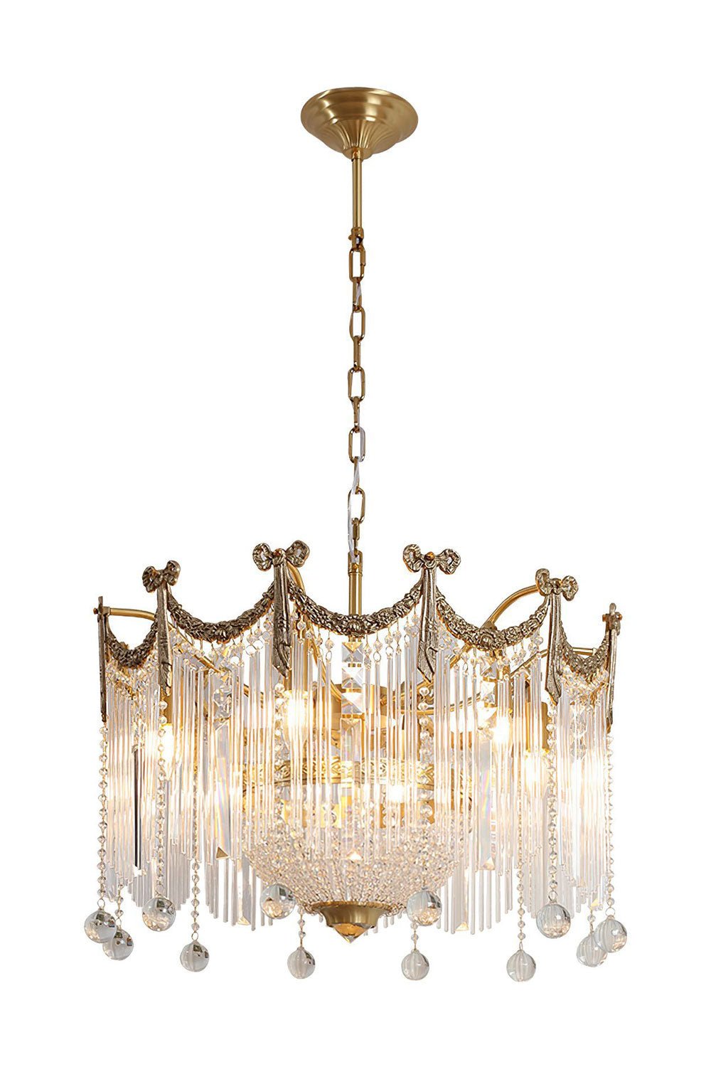 Evangeline Crystal Chandelier - Elegant Modern Ceiling Light Fixture for Dining Room, Bedroom & Living Room Decor