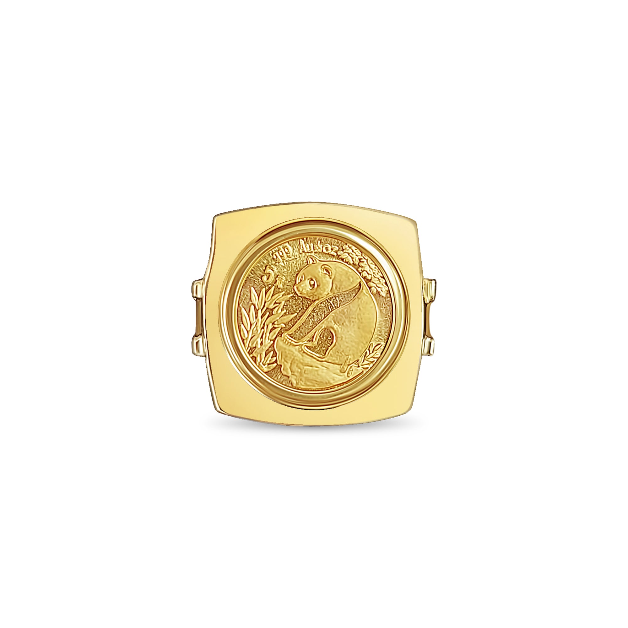 1993 1/20 oz Fine Gold Panda Ring - Square Bezel Design for Collectors & Jewelry Lovers | Perfect for Gifts, Special Occasions & Investment