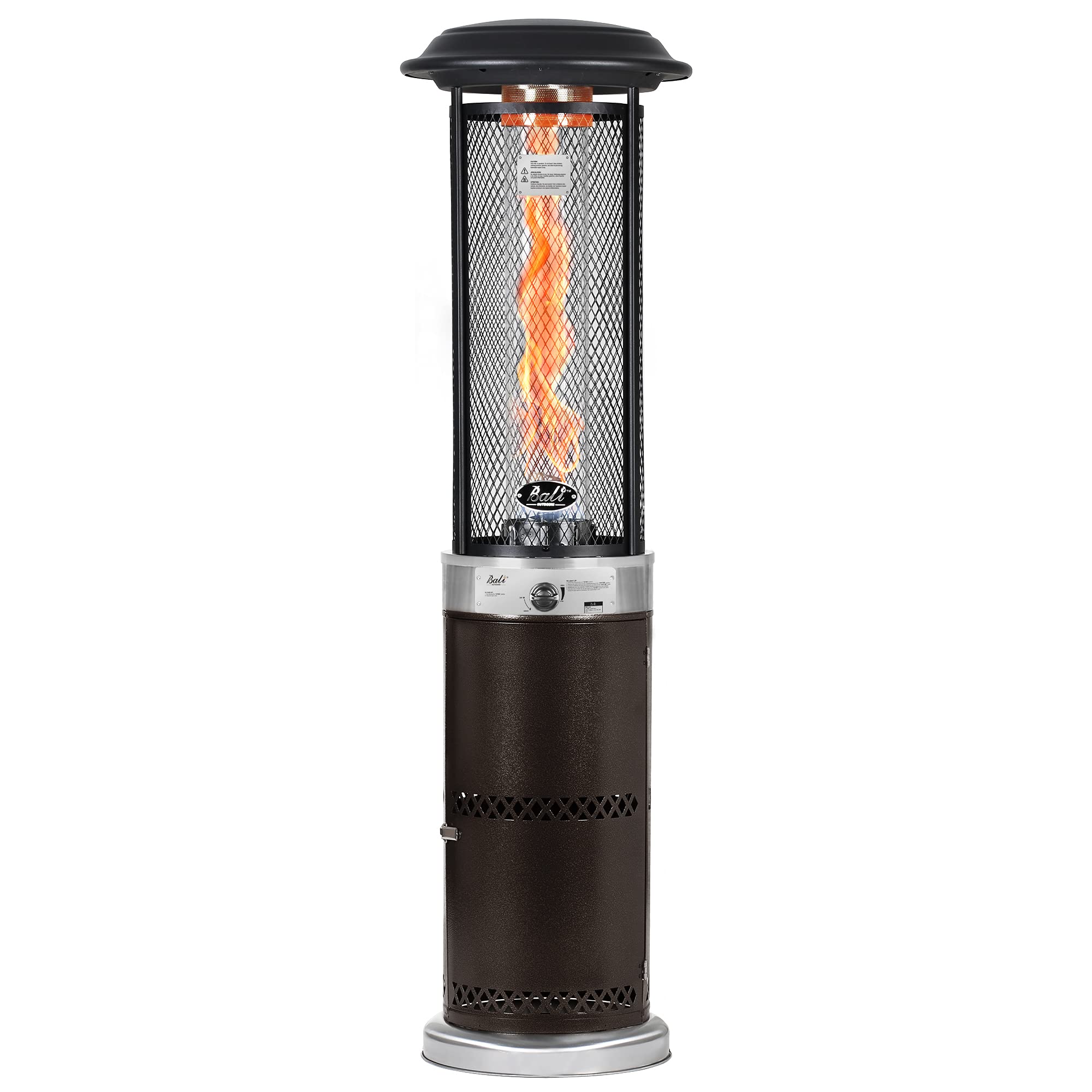 BALI OUTDOORS 36,000 BTU Stainless Steel Propane Patio Heater with Glass Tube - Portable Commercial Outdoor Gas Heater for Deck, Garden, Porch & Backyard - Perfect for Winter Evenings & Outdoor Dining