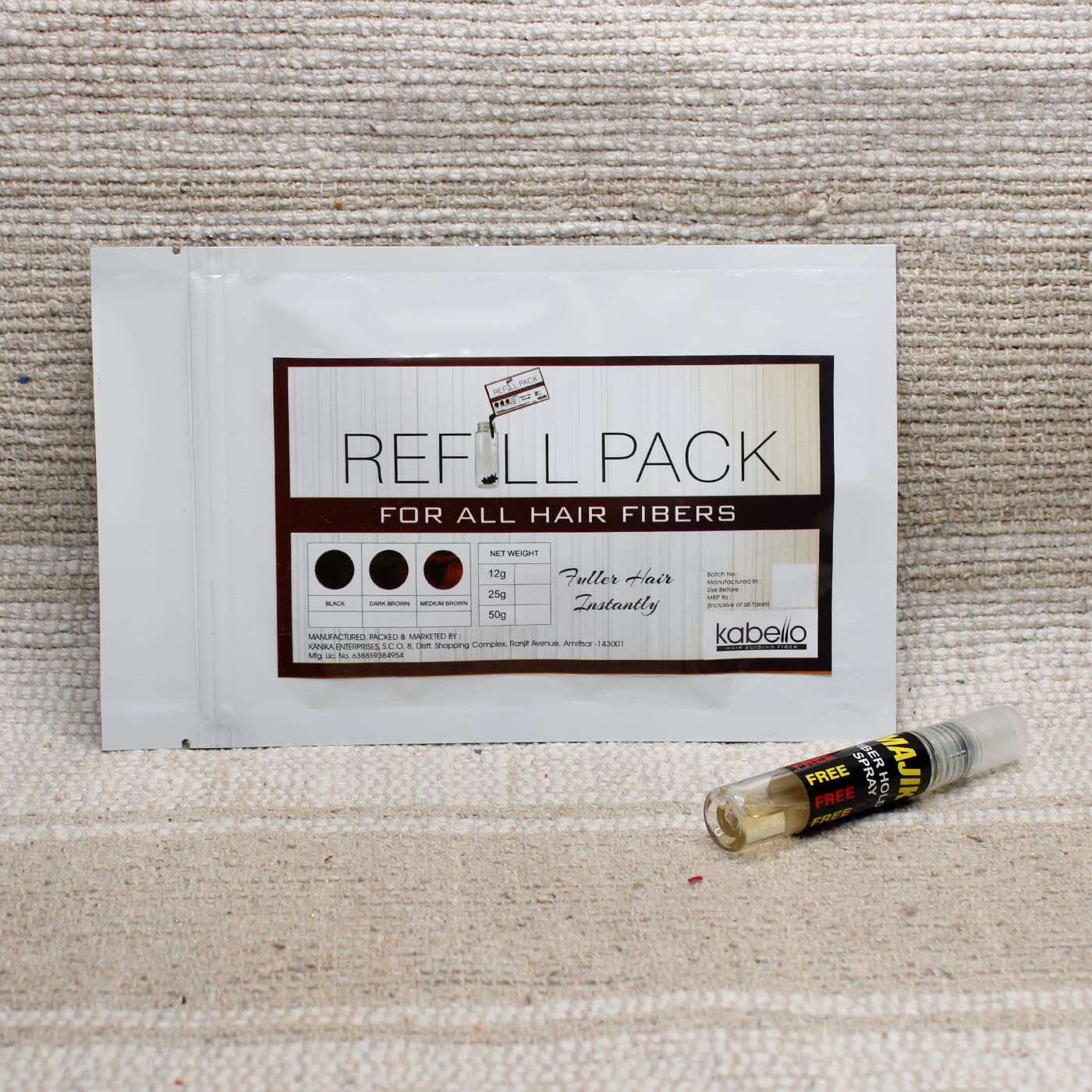 Kabello Hair Building Fibers Refill Pack - 12g Medium Brown for Thinning Hair | Conceals Bald Spots & Adds Volume | Perfect for Daily Use, Special Occasions & Confidence Boosting