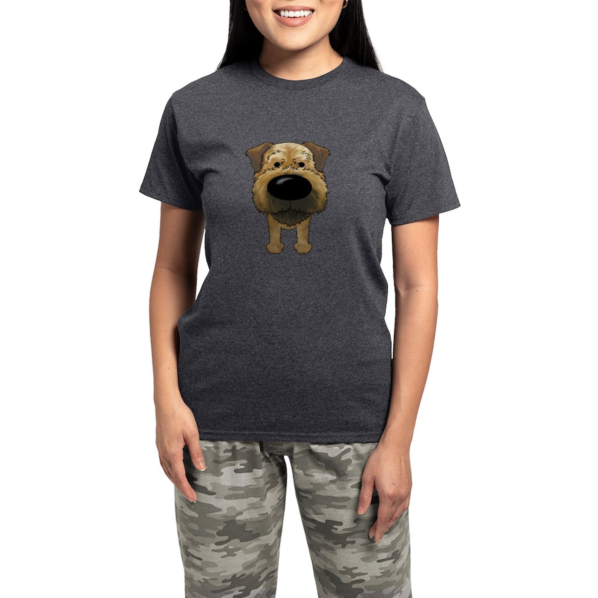 Big Nose Border Terrier Women's Charcoal Pajama Set - Cozy Novelty Sleepwear for Dog Lovers | Perfect for Relaxing at Home, Lounging & Gift Giving