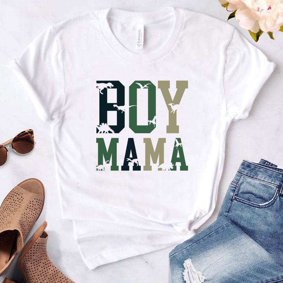 Boys Dinosaur Graphic White T-Shirt - Cute Dino Print Tee for Kids, Toddler & Youth - Perfect for School, Playdates & Casual Outings