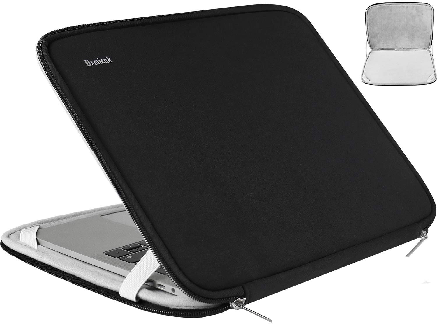 Hsmienk 13 Inch Laptop Sleeve Bag - Protective Computer Cover for MacBook Air/Pro, HP, ASUS, Acer, Lenovo, Notebook, Chromebook - Black, Ideal for Office, Travel, and School Use