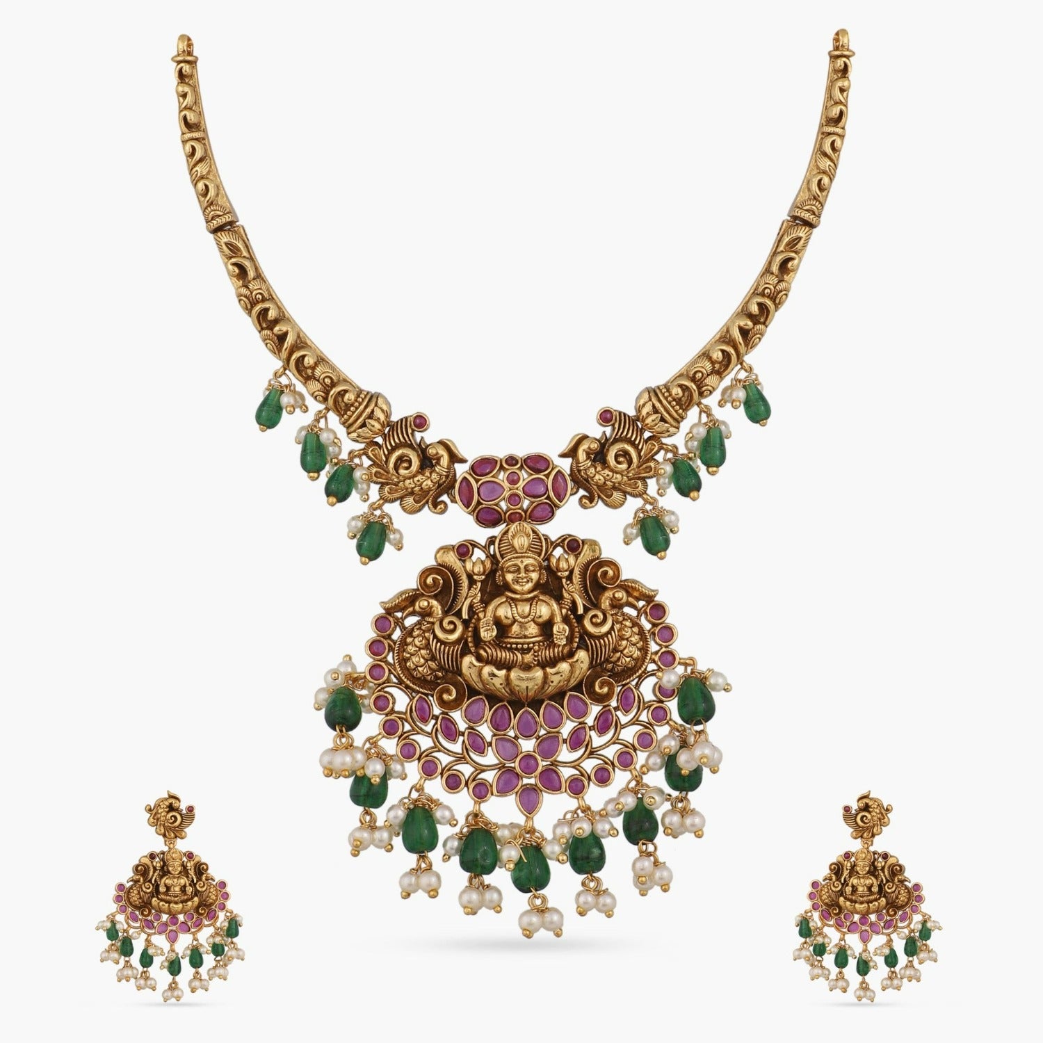 Anandi Antique Necklace Set - Vintage Jewelry for Women, Handcrafted Boho Necklace with Pendant, Perfect for Weddings, Parties & Special Occasions