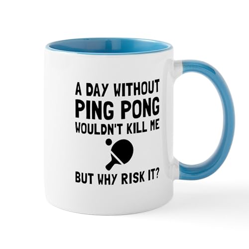 White/Blue Inside - Risk It Ping Pong Mugs