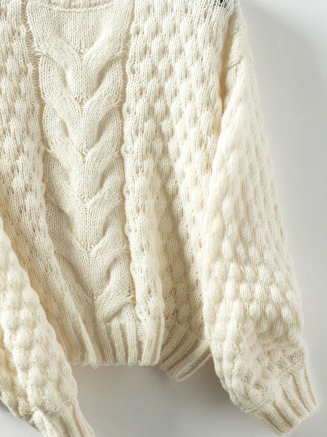 Cozy Cable Knit Round Neck Long Sleeve Sweater for Women - Winter Warm Pullover Casual Tops | Perfect for Office, Date Night & Holiday Outfits