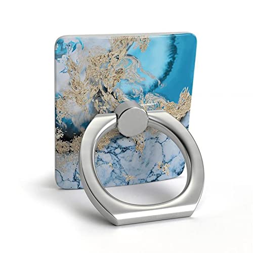 Casely Phone Ring Holder - Blue & Gold Swirl Marble Design | 360° Rotating Phone Grip with Strong Reusable Adhesive | Universal Phone Stand for iPhone, Samsung, Pixel | Perfect for Selfies, Videos & Hands-Free Use