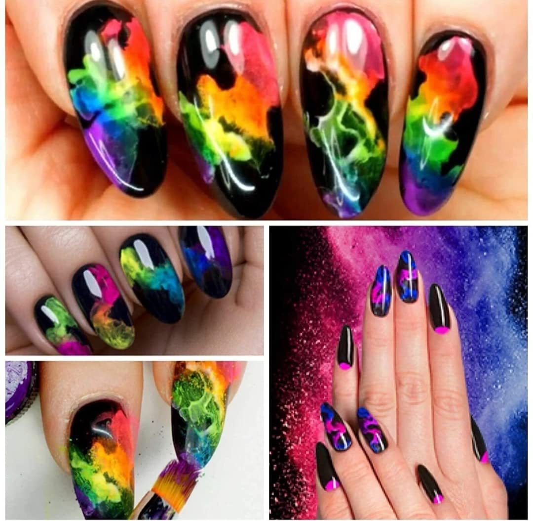 NAILSBAR Professional Neon Pigment Eyeshadow & Nail Powder - Vibrant Glitter Pigments for Nail Art & Makeup | Perfect for Salon, Home Manicures & Festival Looks