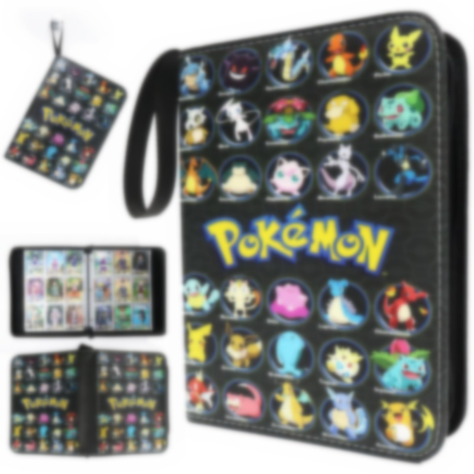 Premium 9-Pocket Pokemon Card Binder - Holds 900 Trading Cards with 50 Removable Sleeves | Waterproof Storage Album for Collectors | Perfect for Display, Organization & Travel