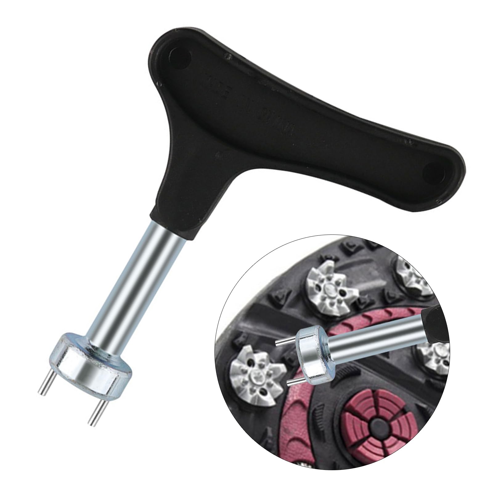 Universal Golf Spikes Wrench Remover Tool - 2 Pin Cleat Tool for Golf Shoes | Perfect for Changing Spikes on Golf Course or Driving Range