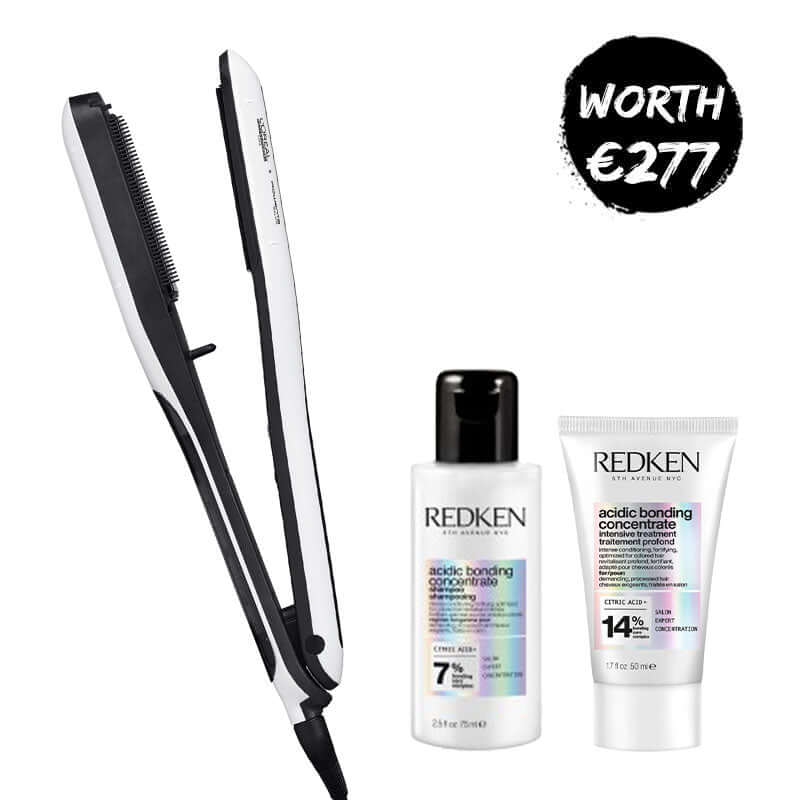L'Oréal Professionnel SteamPod 3.0 Hair Straightener with Free Redken Acidic Bonding Concentrate - Professional Flat Iron for Smooth, Shiny Hair at Home or Salon