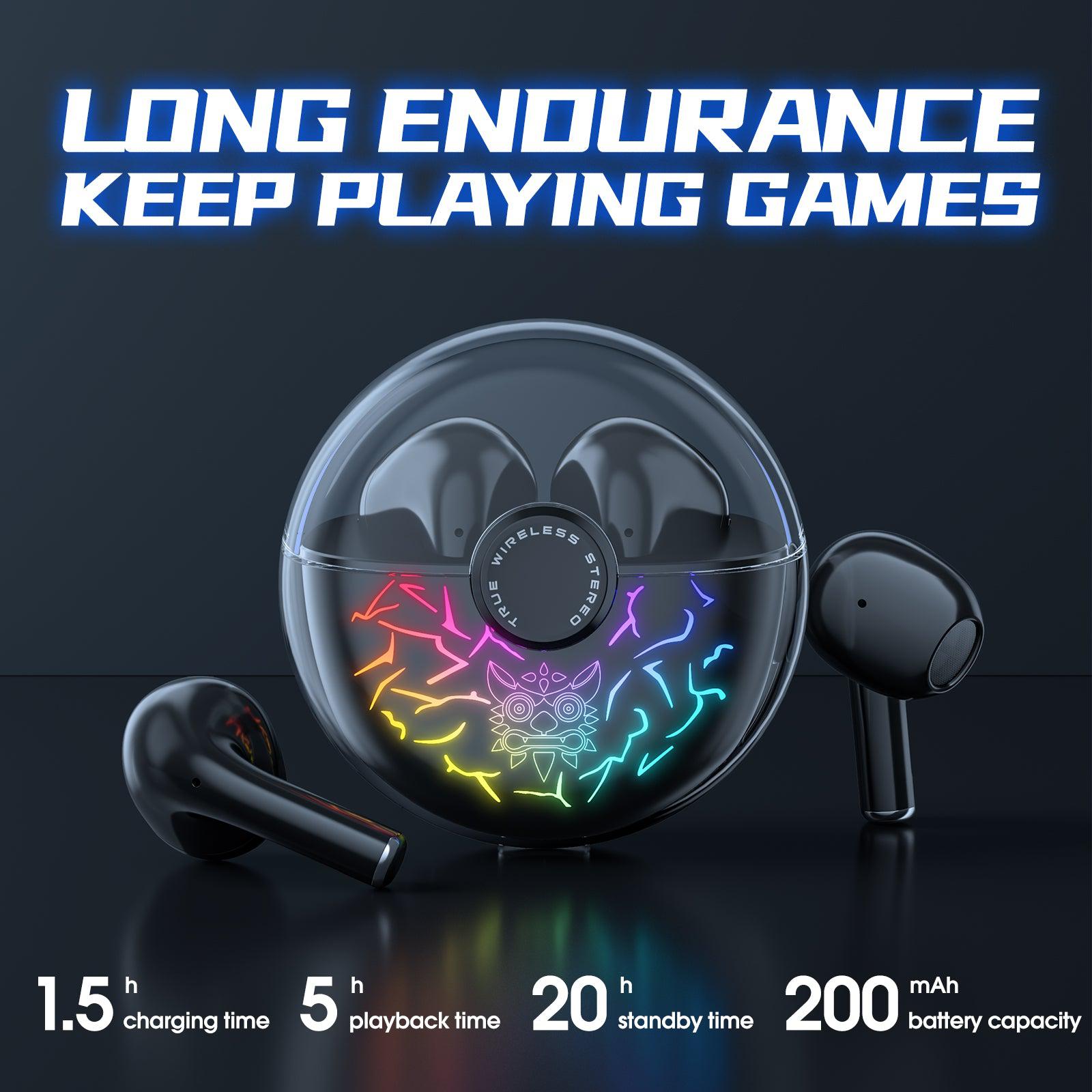 ONIKUMA T35 Bluetooth 5.1 Wireless Gaming Earbuds with 60ms Low Latency, Active Noise Cancelling, Fast Charging - Perfect for Mobile Gaming, Workouts & Commuting