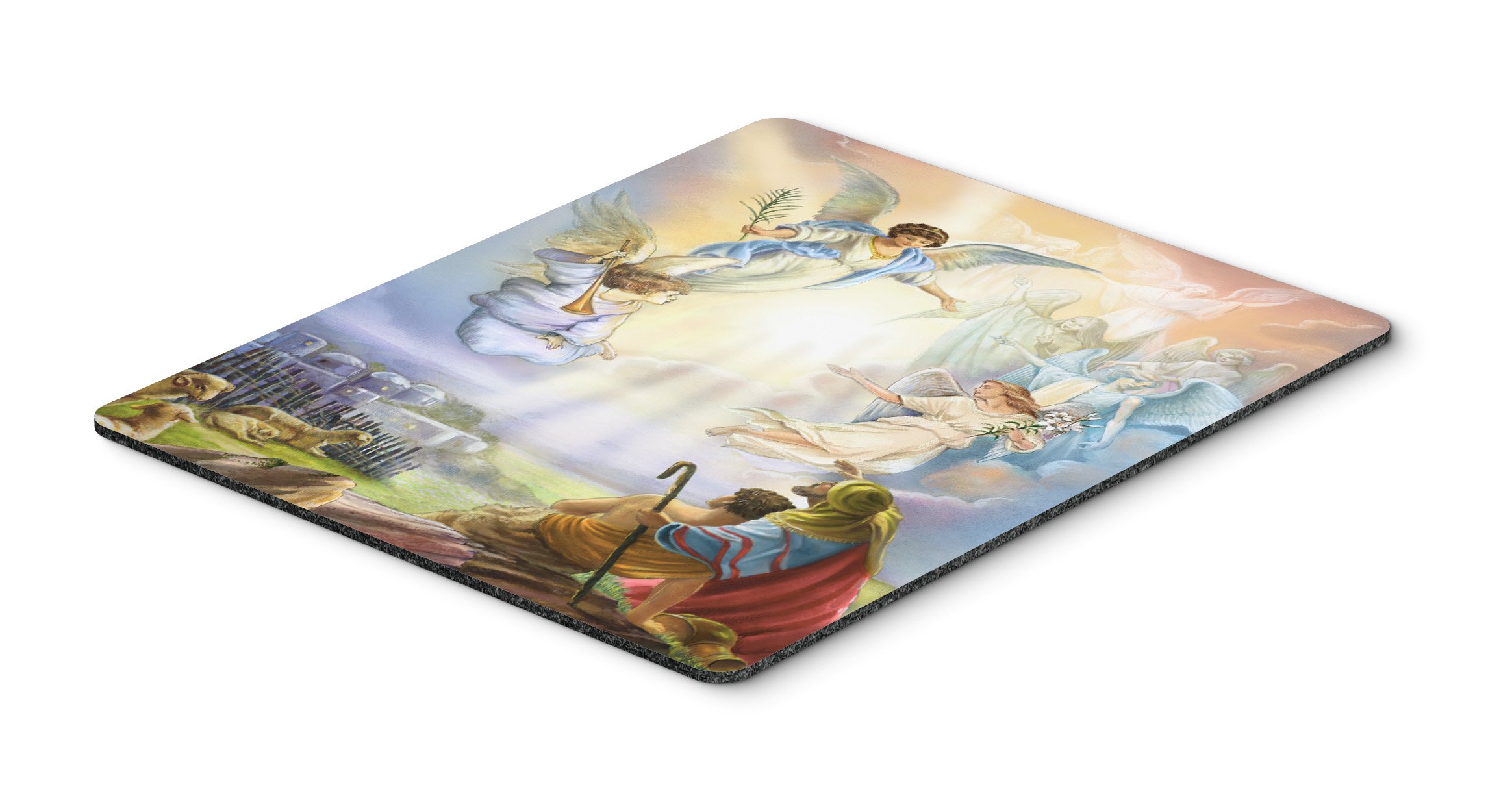 Shepherds and Angels Appearing Mouse Pad - Large Washable Non-Slip Desk Mat for Home Office, Gaming & Computer Work | Religious Christmas Decor & Cozy Workspace Gift