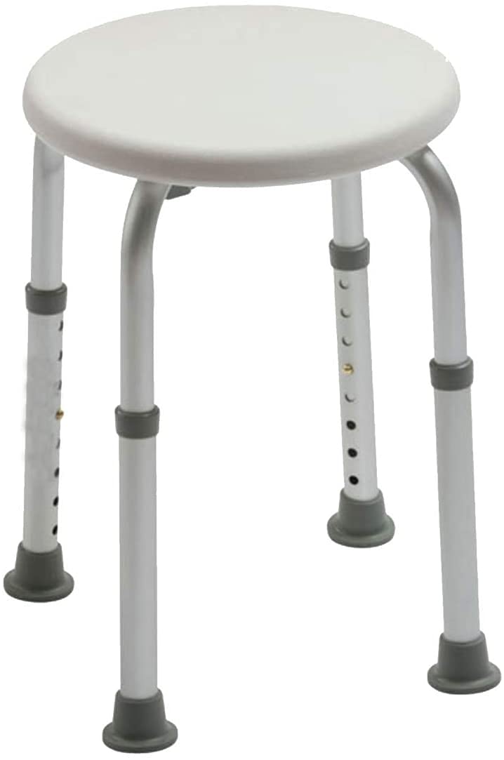 Adjustable Shower Seat for Elderly & Disabled - Round & Rectangle Bathroom Stool with Non-Slip Feet - Healthcare Aid for Safe Bathing & Showering - Ideal for Seniors, Post-Surgery Recovery & Mobility Assistance