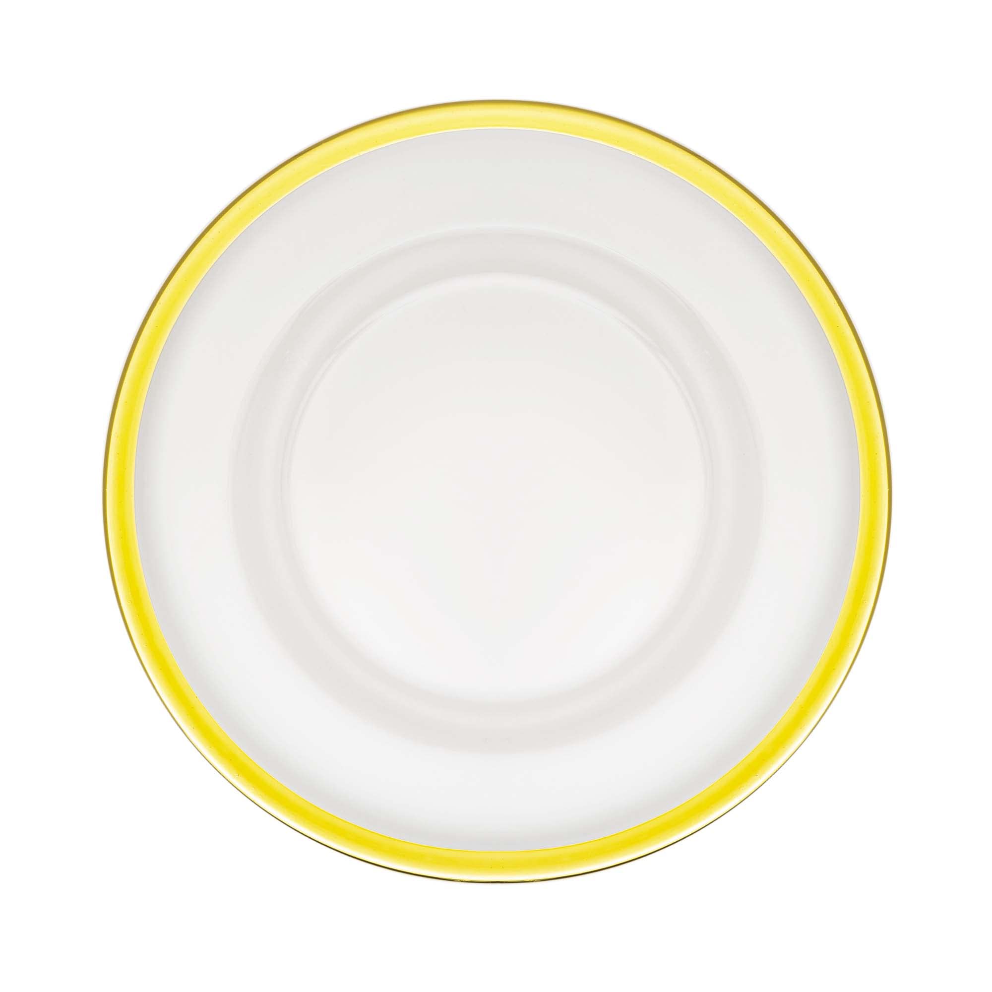 Elegant Gold Metallic Rim Glass Charger Plates - Set of 8 | 13