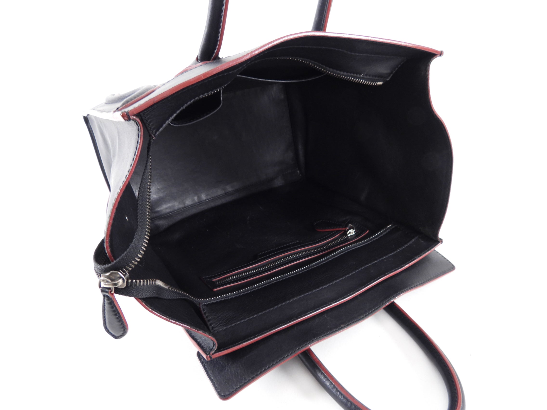 Celine Black Leather Mini Luggage Tote Bag for Women - Stylish Designer Handbag for Work, Travel & Everyday Use