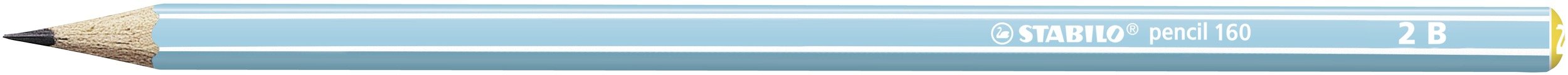 STABILO 160-2B Graphite Pencils No Eraser - Pack of 12 Blue Drawing Pencils for Sketching, Writing & School Supplies | Perfect for Artists, Students & Office Use
