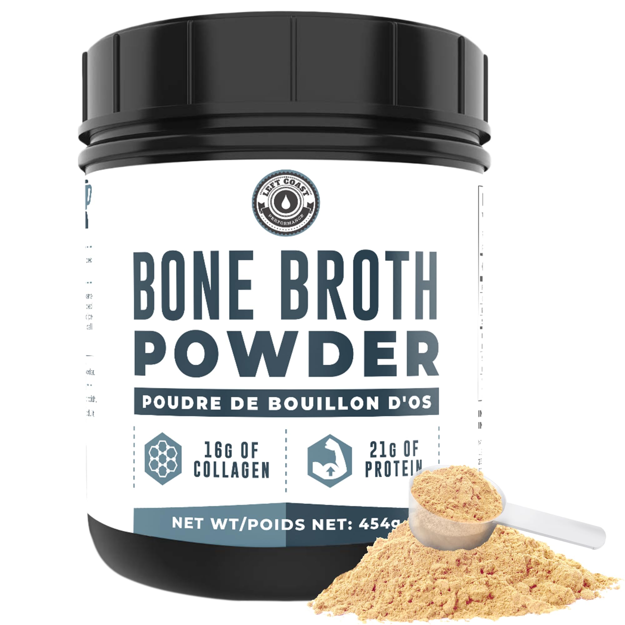 Grass-Fed Bone Broth Powder with 21g Protein & 16g Collagen per Serving - Keto, Paleo, Dairy-Free, Non-GMO Supplement for Gut Health, Immunity & Joint Support - Perfect for Soups, Smoothies & Keto Recipes
