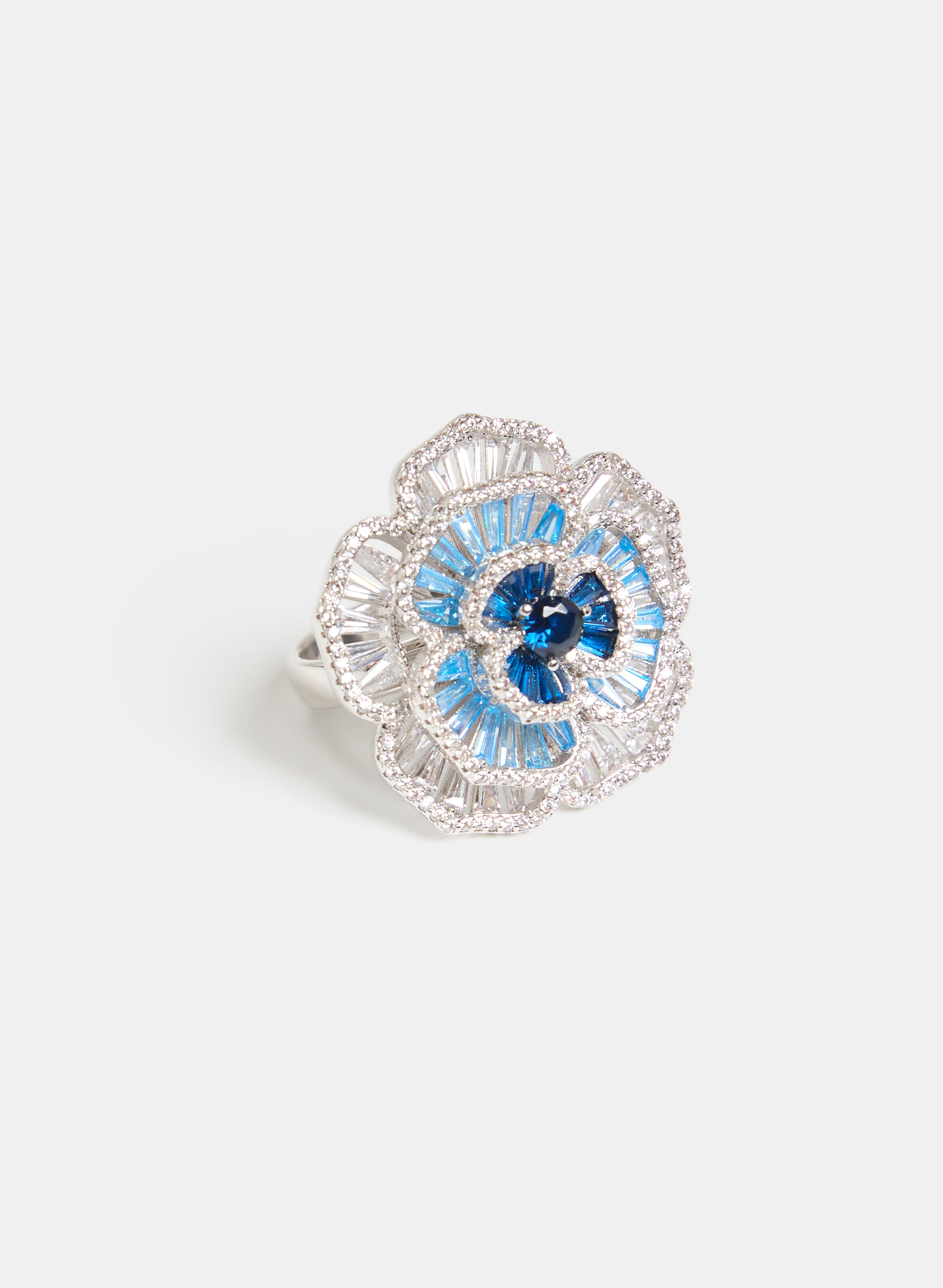 Elegant Crystal Flower Ring for Women - Sparkling Floral Jewelry Gift for Bridesmaids, Wedding, Party & Special Occasions