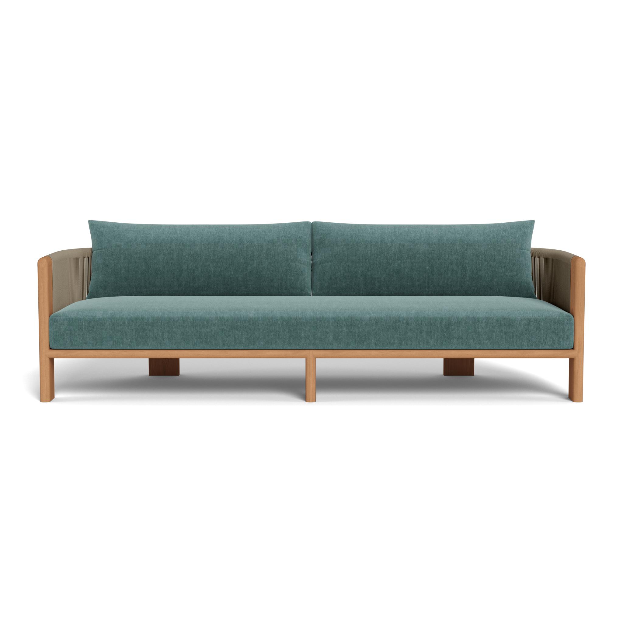 Premium Palm Beach Teak 3-Seater Outdoor Sofa Set - Waterproof & Weather-Resistant Patio Furniture for Poolside, Garden, and Backyard Relaxation