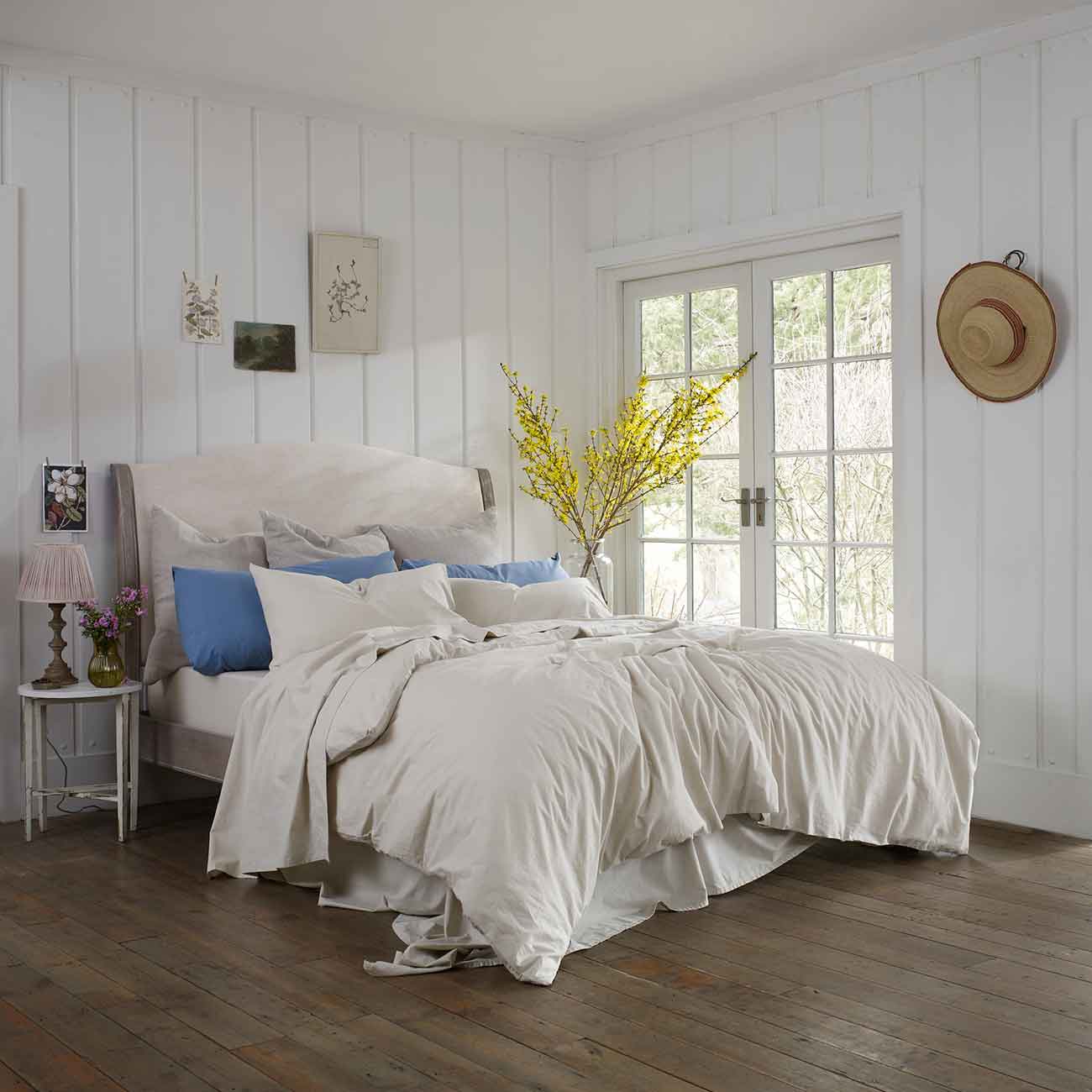 Premium Parchment Washed Cotton Percale Duvet Cover Set - Soft Breathable Bedding for All Seasons | Perfect for Master Bedroom, Guest Room & Vacation Homes