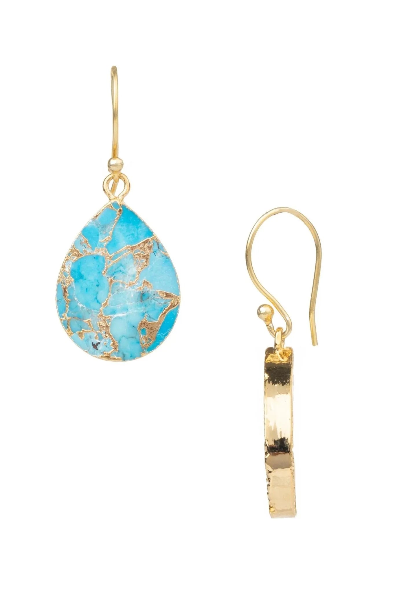 Natural Gemstone Drop Mojave Earrings for Women - Handmade Boho Dangle Earrings for Casual & Party Wear - Perfect Gift for Her