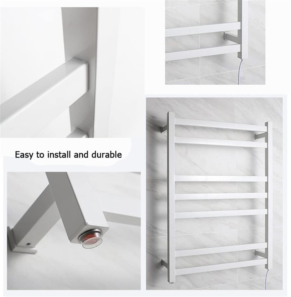 Electric Heated Towel Warmer Rack - Stainless Steel Wall Mounted 7-Bar Towel Holder for Bathroom, Spa & Luxury Home Use - Fast Drying & Warm Towels for Ultimate Comfort