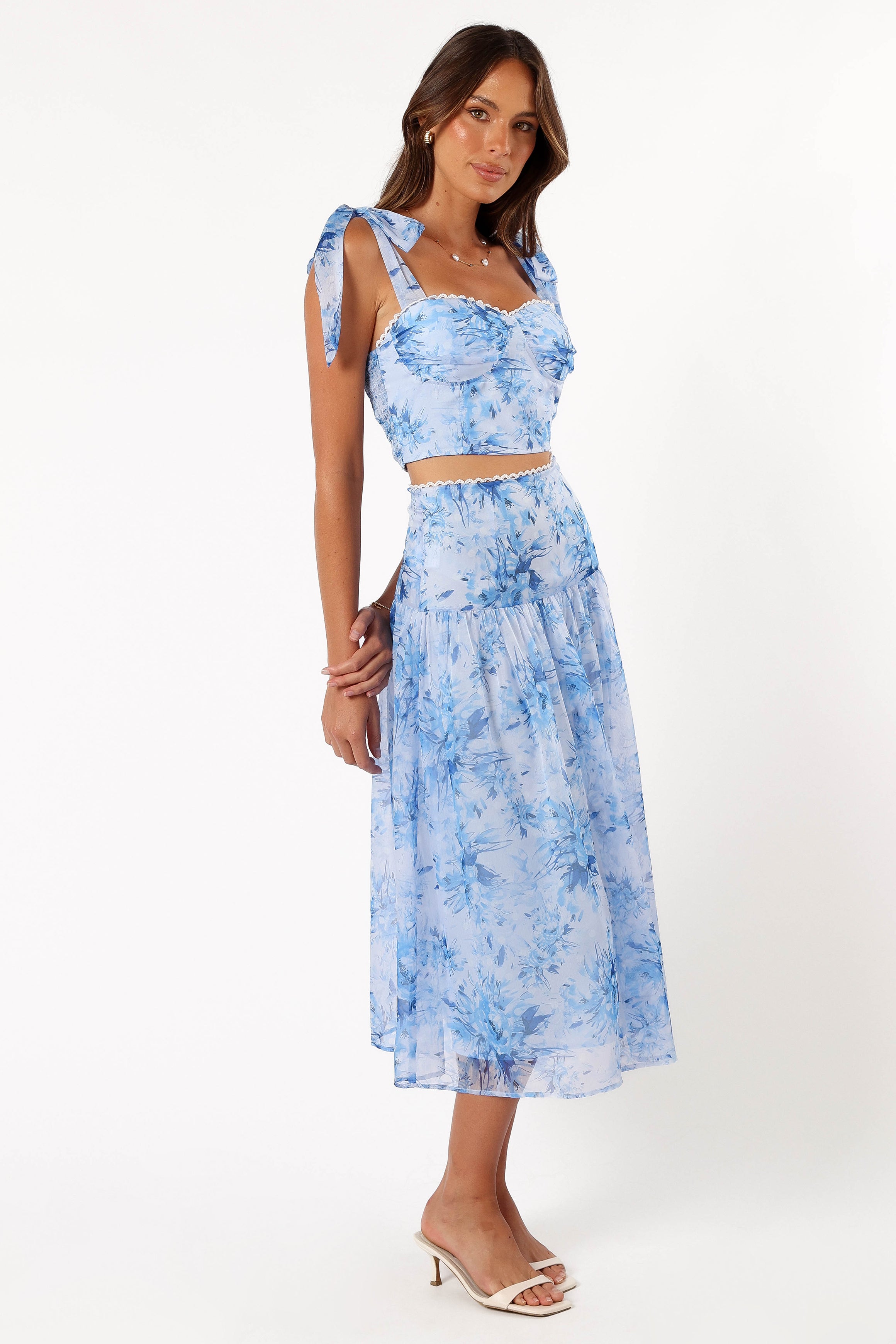 Elle Women's Blue Floral Two Piece Set - Summer Outfits for Beach Vacation & Casual Wear