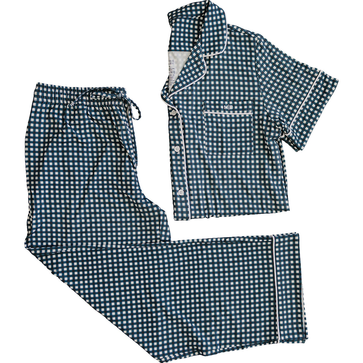 Women's Navy Blue Gingham Pajama Set - Soft Cotton Sleepwear for Women, Lounge Pajamas with Comfortable Fit - Perfect for Sleeping, Lounging & Relaxing at Home