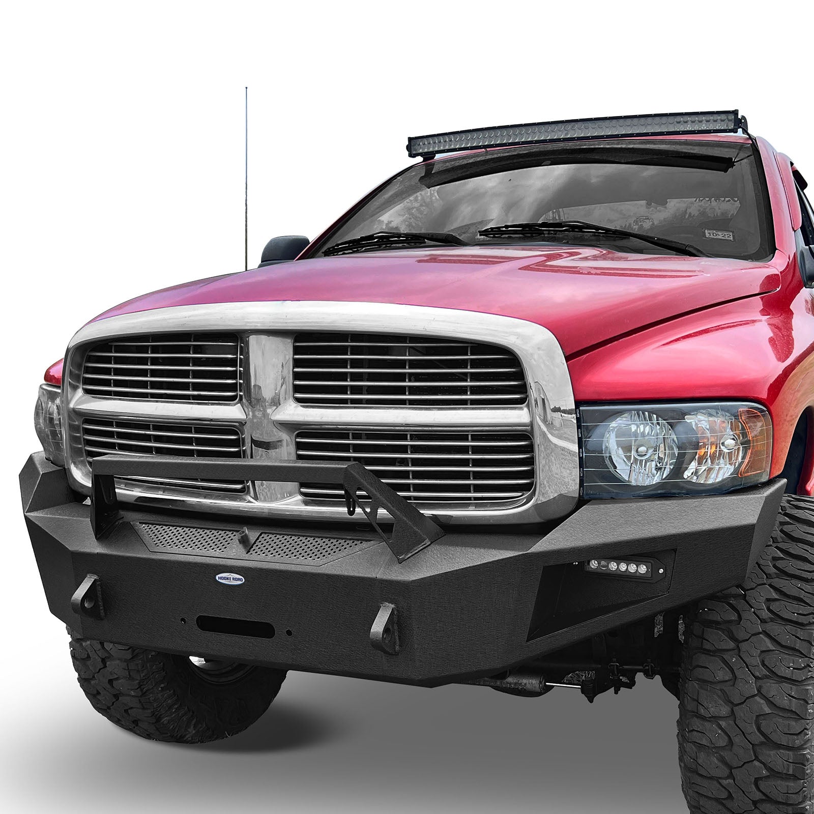 Hooke Road 2003-2005 Dodge Ram 2500 Front & Rear Bumper Set with Winch Plate (Gas Models Only) - Heavy Duty Off-Road Protection for Trucks & Towing