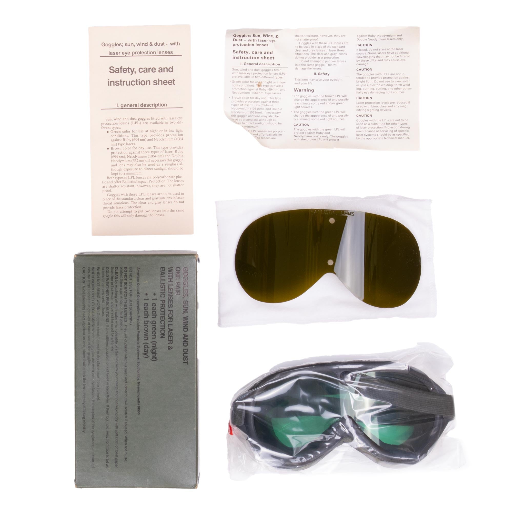 Vintage US Army Ballistic Protection Goggles 1990 NOS - Military Grade Eye Protection for Airsoft, Paintball & Outdoor Activities