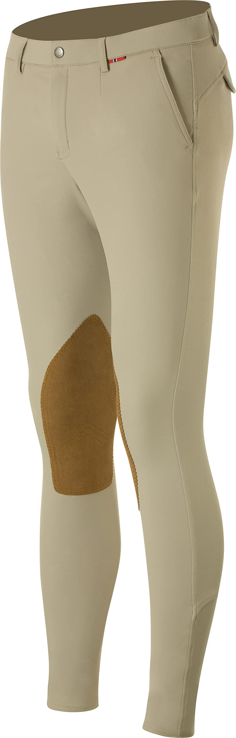 Men's Sander Hunter Knee Patch Breeches - Safari Brown - Size 34 - Durable Riding Pants for Equestrian, Horseback Riding & Outdoor Activities