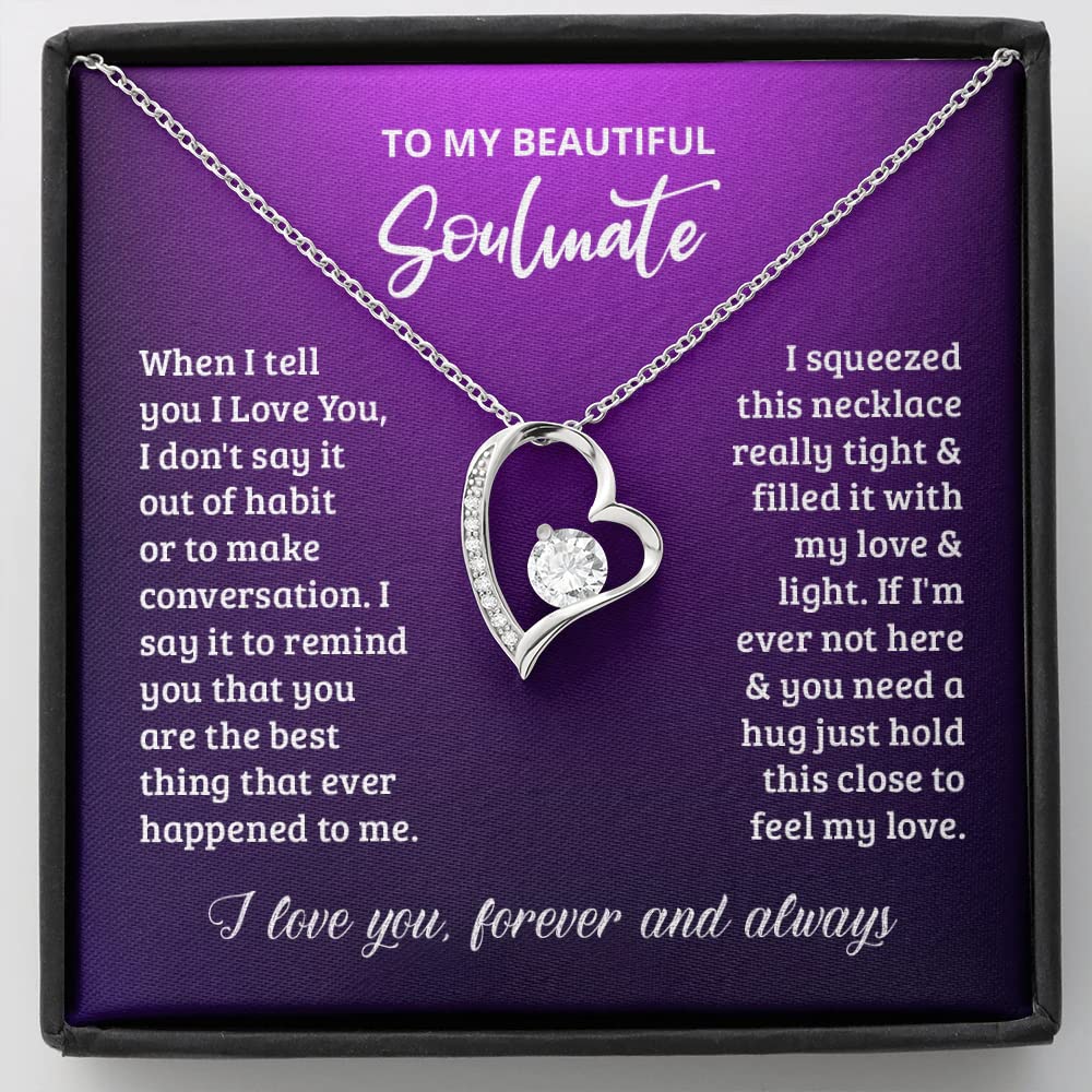To My Soulmate Necklace - Romantic Jewelry Gift for Wife, Birthday & Anniversary Present from Husband - Elegant Women's Soulmate Jewelry for Wedding, Valentine's Day & Special Occasions