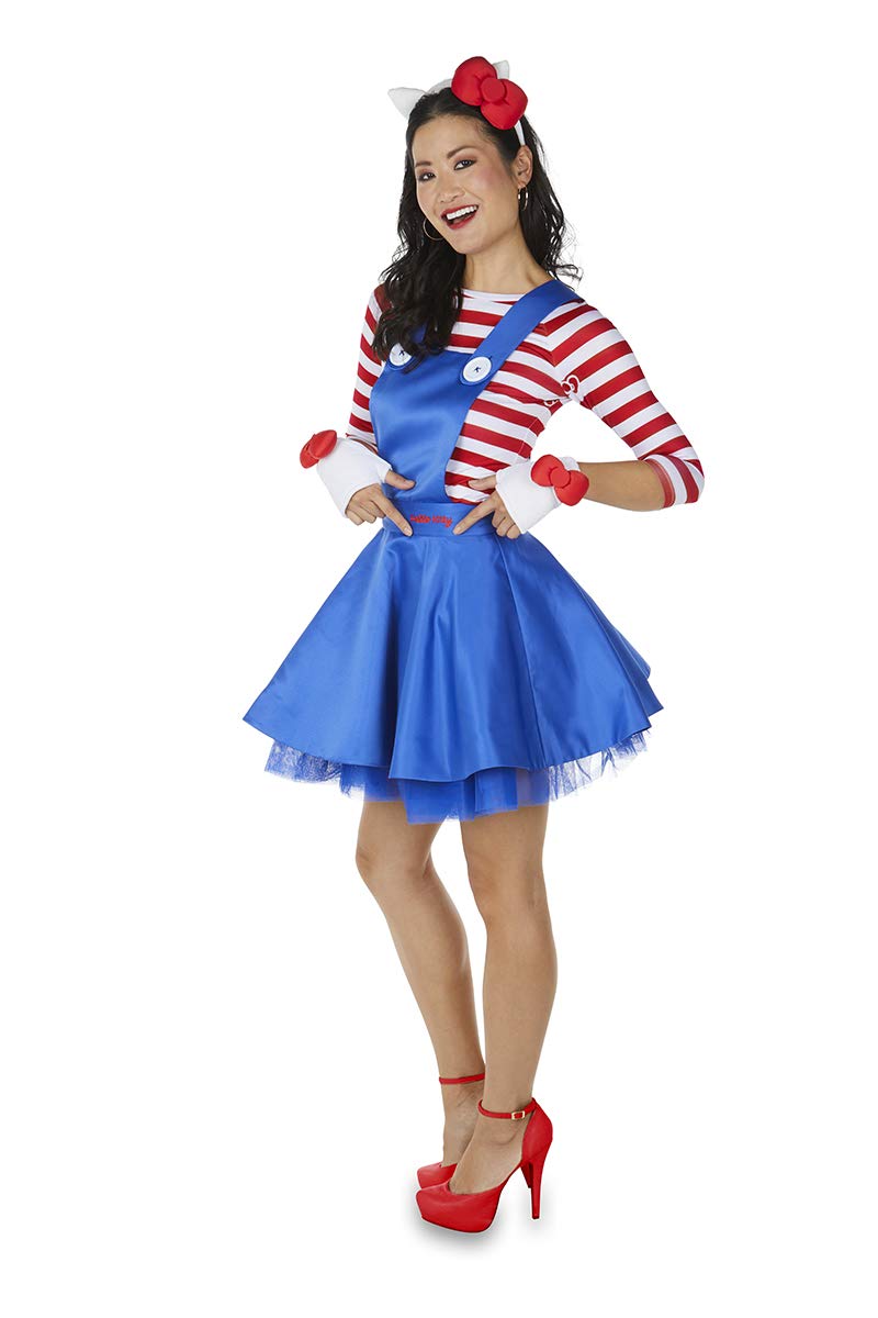Sanrio Hello Kitty Premium Adult Dress Up Costume Set - Includes Top, Skirt, Gloves & Headband for Cosplay, Halloween & Themed Parties
