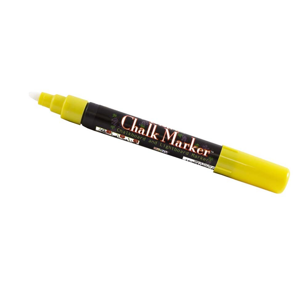 Dustless Erasable Chalk Markers - Broad Tip Liquid Chalk Markers for Whiteboards, Glass & Chalkboards - Vibrant Yellow - 2 Pack - Perfect for Restaurants, Classrooms & DIY Crafts