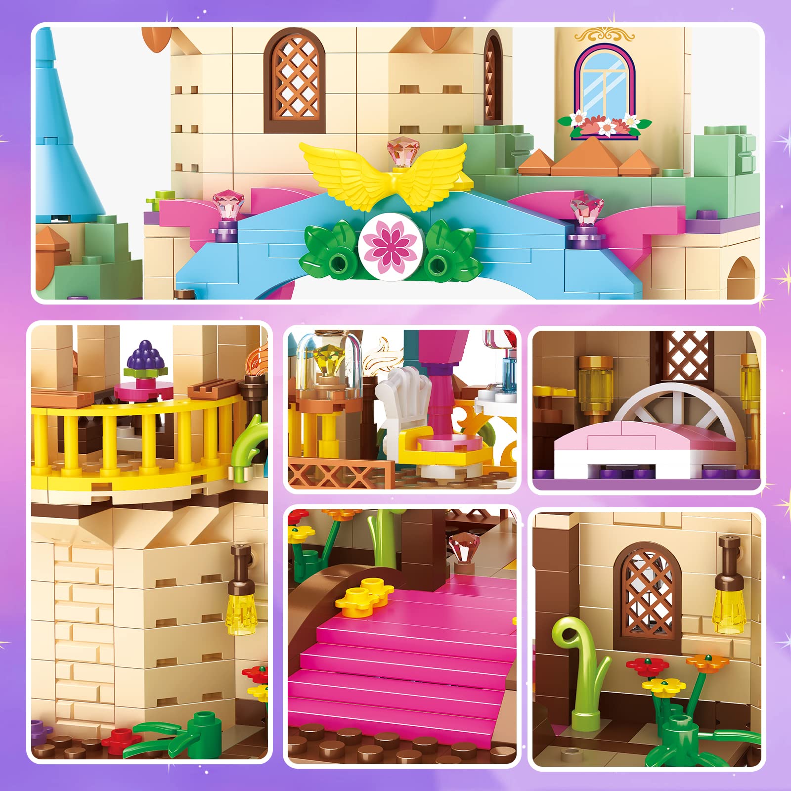 **Yellow Princess Castle Building Blocks Set - 807 PCS Kids Construction Toy for Girls, STEM Learning, Creative Play, Birthday & Christmas Gift - Perfect for Roleplay, Pretend Play & Educational Fun**
