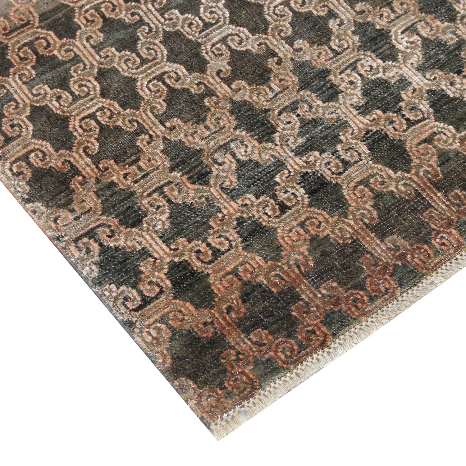 Premium Brown Alchemy Transitional Wool Silk Blend Runner Rug 3' x 14'10 - Elegant Home Decor for Living Room, Bedroom & Hallway