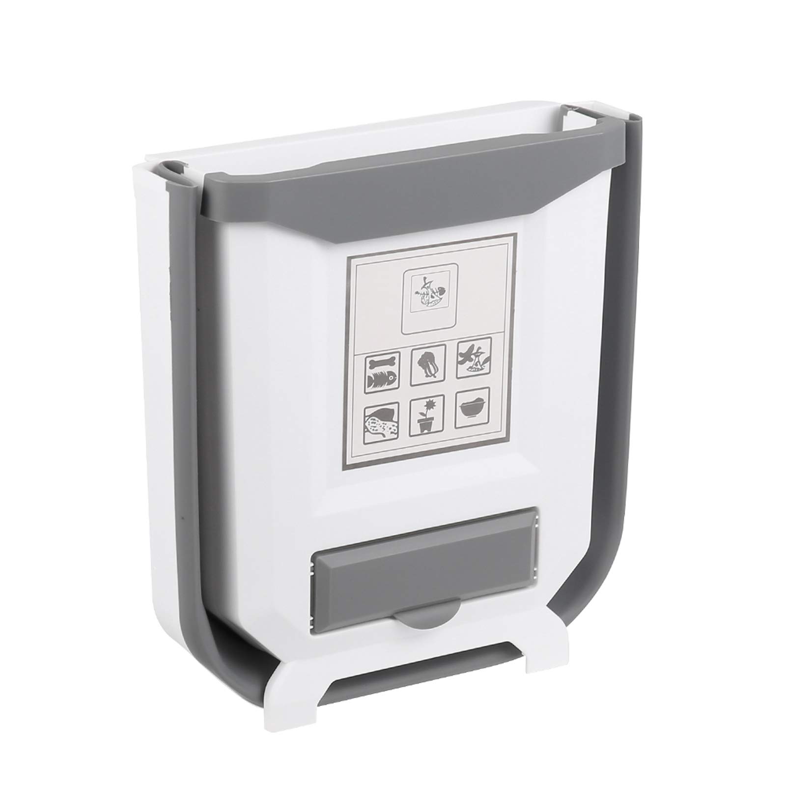 Foldable Trash Can - Hanging Storage Waste Bin | Multi-Functional Garbage Bin for Kitchen, Car, Bathroom, Office & Bedroom | Space-Saving White Trash Can for Home, RV & Camping Use