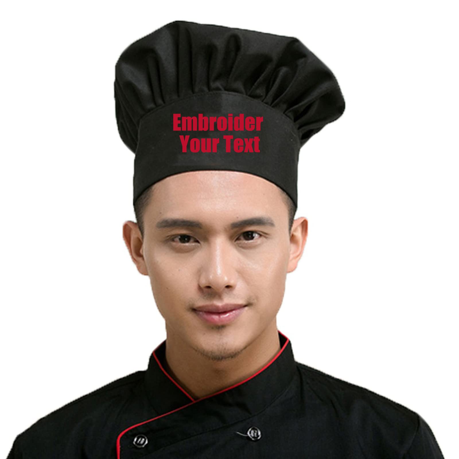 Personalized Custom Chef Hat - Adjustable Elastic Baker Kitchen Cooking Cap - Breathable & Comfortable for Professional Chefs, Bakers & Home Cooks - Perfect for Restaurants, Culinary Schools & Home Kitchens