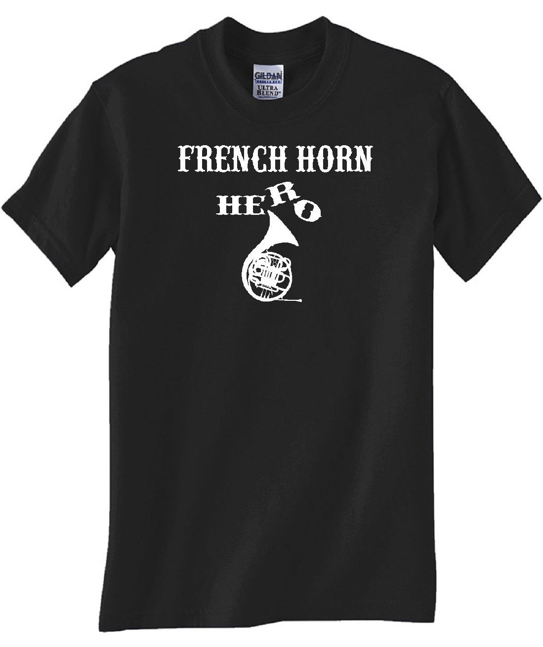 STUFF WITH ATTITUDE French Horn Hero Black T-Shirt | Music Lovers Gift | Band & Orchestra Apparel | Casual Wear for Musicians