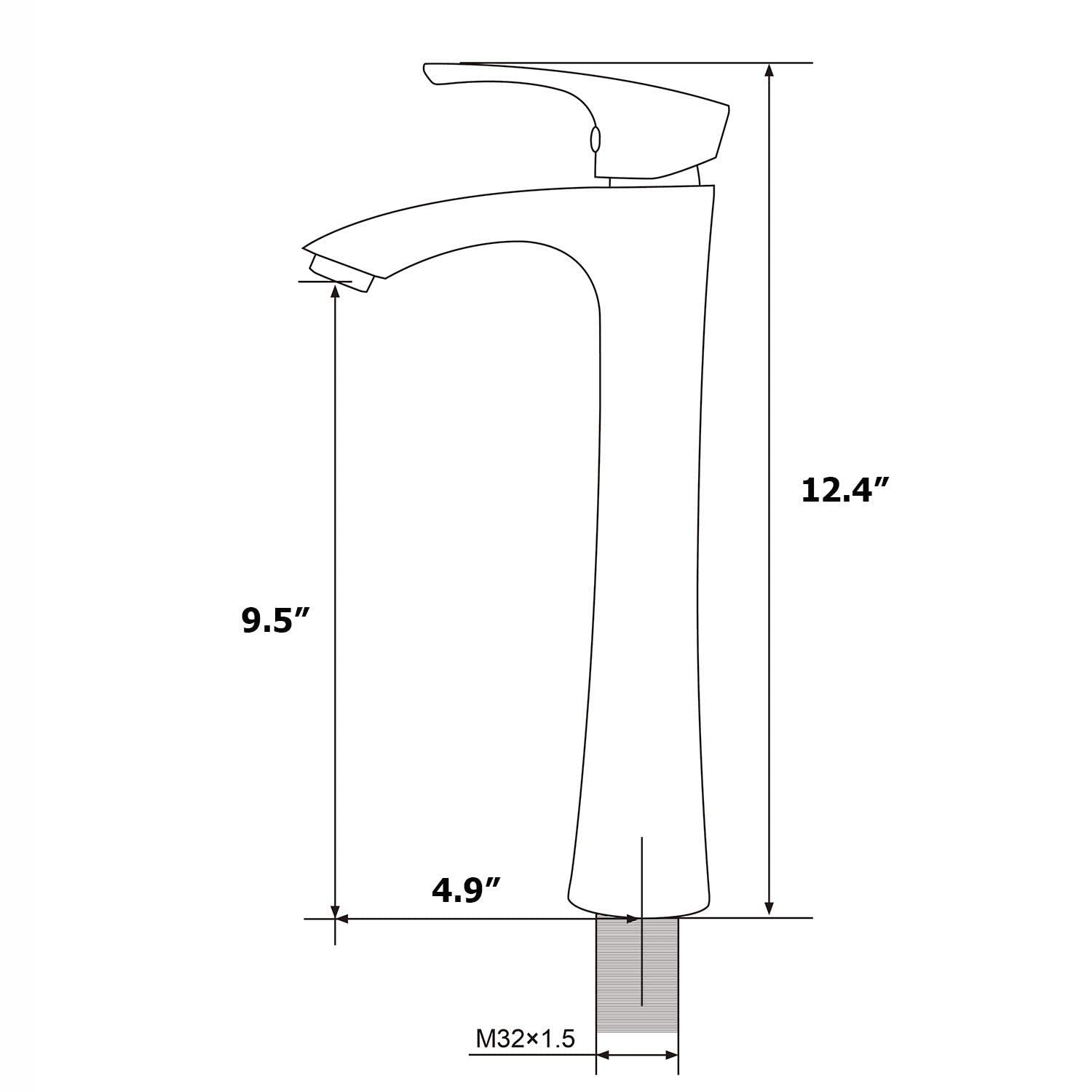 Oil Rubbed Bronze Vessel Sink Faucet - Single Handle Tall Contemporary Bathroom Faucet with Water Supply Hose | Perfect for Vanity, Basin Mixer Tap & Modern Bathroom Decor