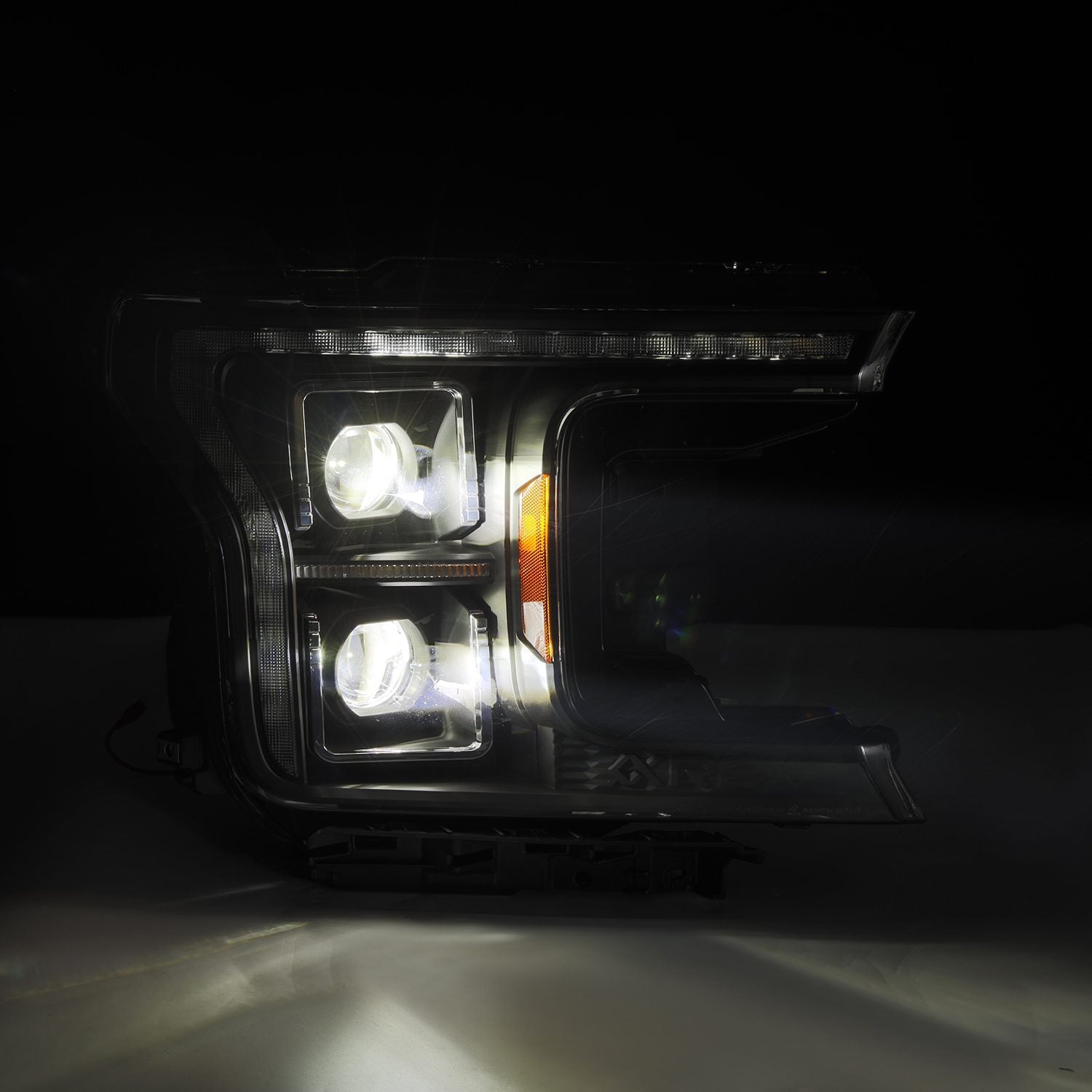 18-20 Ford F150 (MK II 14th Gen Style) LUXX Series LED Projector Headlights Alpha Black - Upgrade Your Truck Lighting for Night Driving & Off-Road Adventures