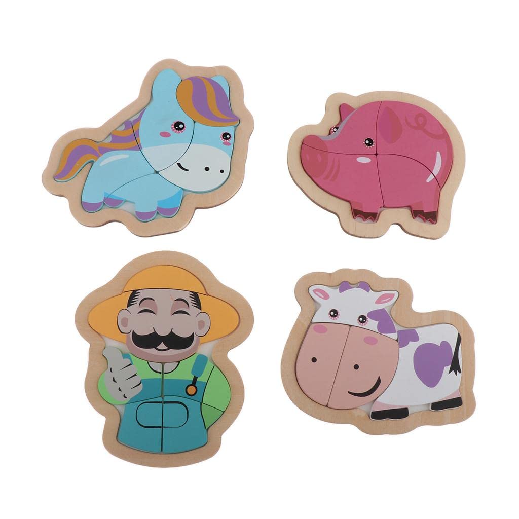 Enakshi Wooden Jigsaw Puzzle for Kids - Farm Animal Educational Toys for Toddlers & Preschoolers | Montessori Learning, Pretend Play | Handcrafted Wooden Puzzle for Early Childhood Development (Perfect for Classroom, Homeschool & Birthday Gifts)