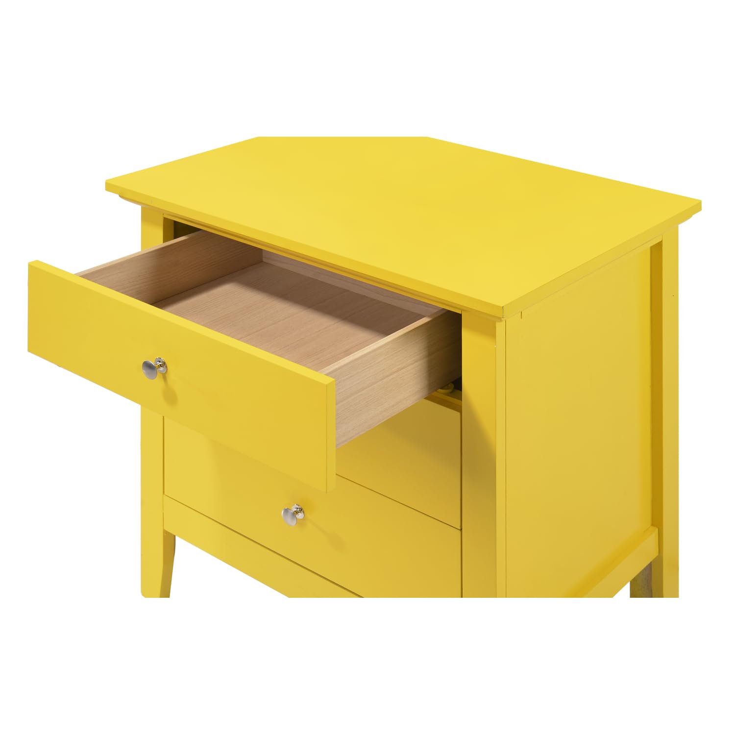 Hammond 3-Drawer Nightstand - Yellow Small End Table for Bedroom & Living Room (26