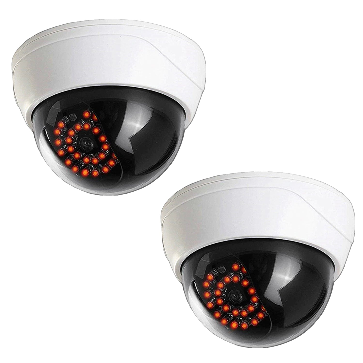 Dummy CCTV Dome Security Camera with 28 Red LED Lights - Fake Surveillance Camera for Home, Office & Business Security