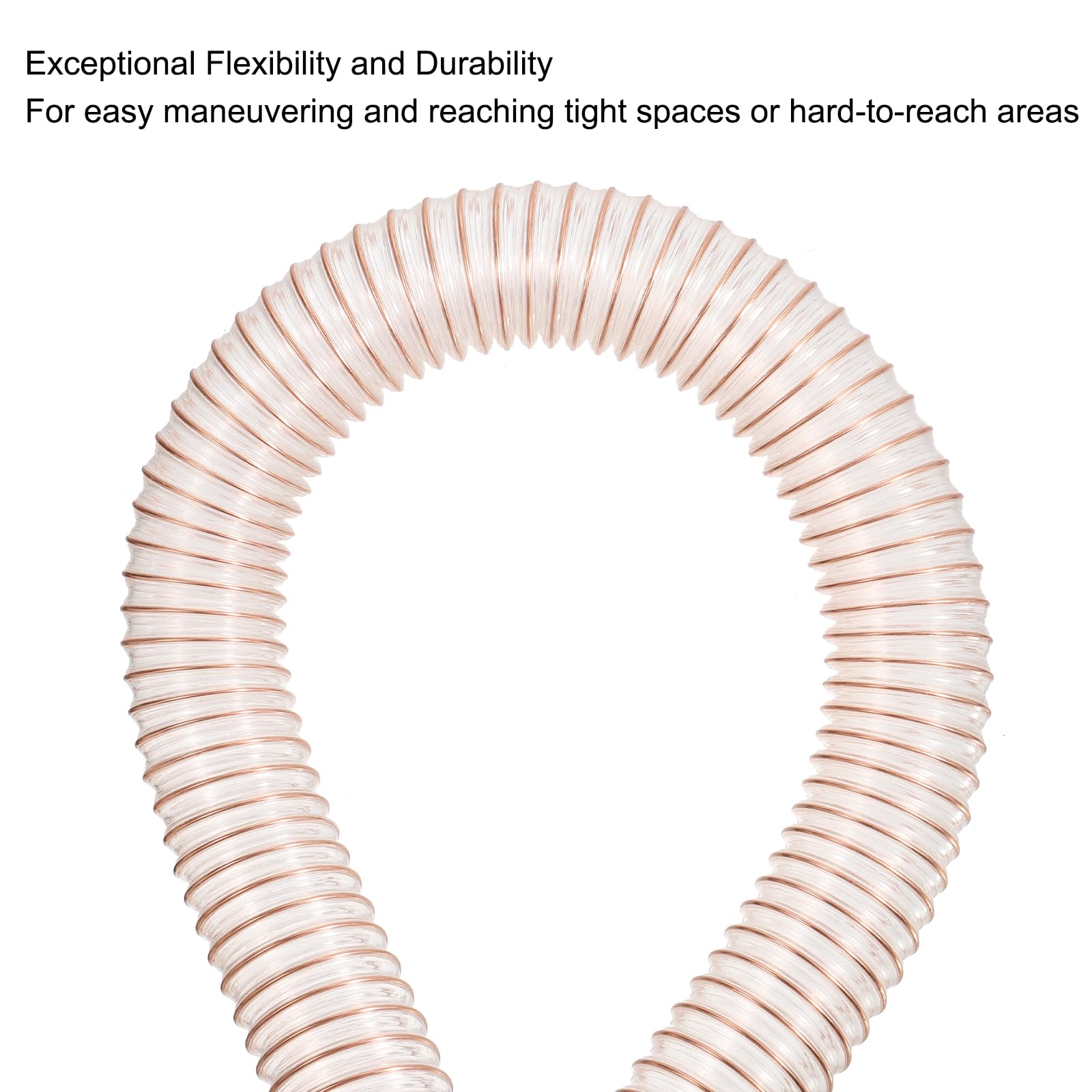 PATIKIL 32mm ID 1M Flexible Vacuum Cleaner Hose - Industrial Dust Collection Hose for Woodworking, Dust Collectors & Workshop Cleaning (Copper Tone) - Perfect for Wood Shops, DIY Projects & Industrial Cleaning